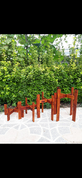 استند گلدان چوبی