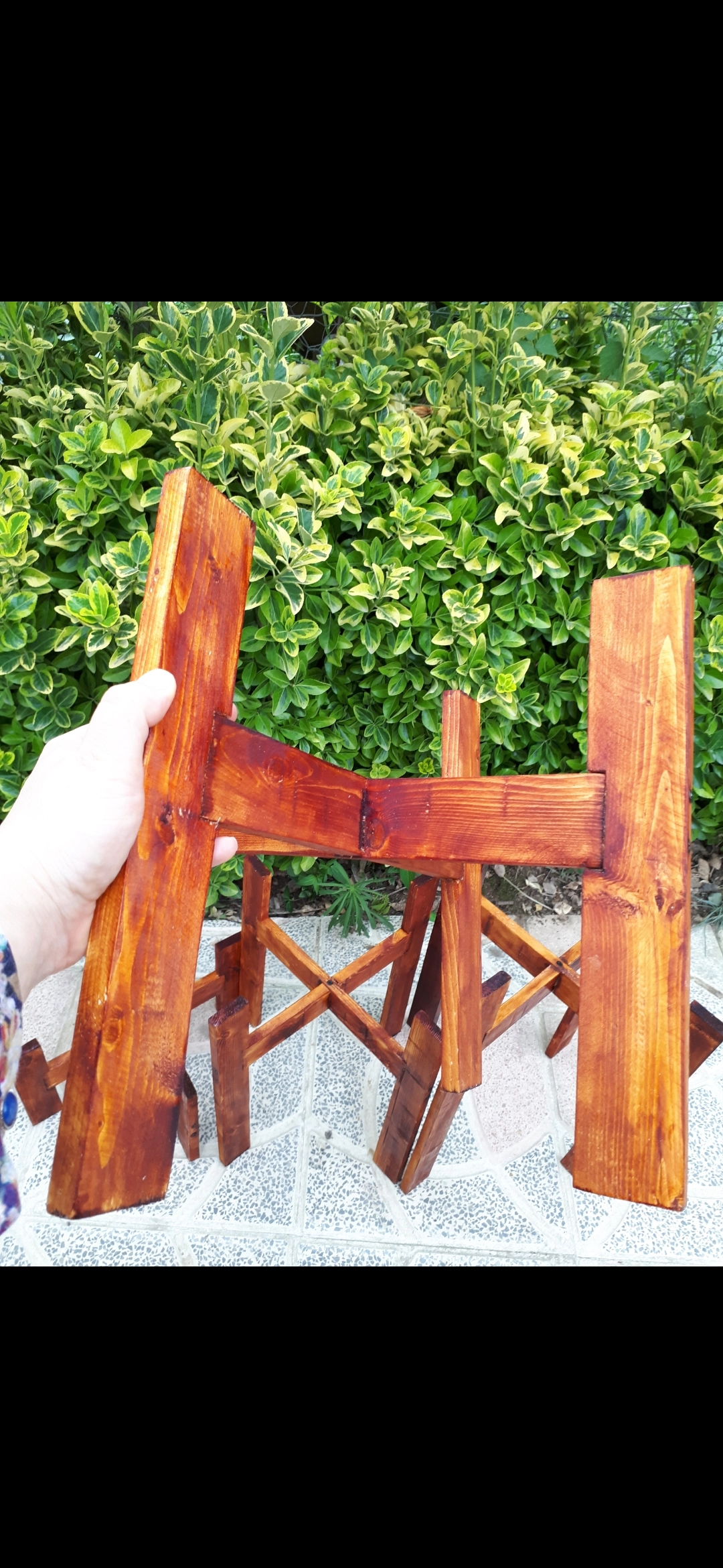 استند گلدان چوبی
