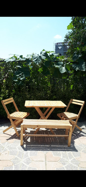 میز و صندلی تاشو چوبی