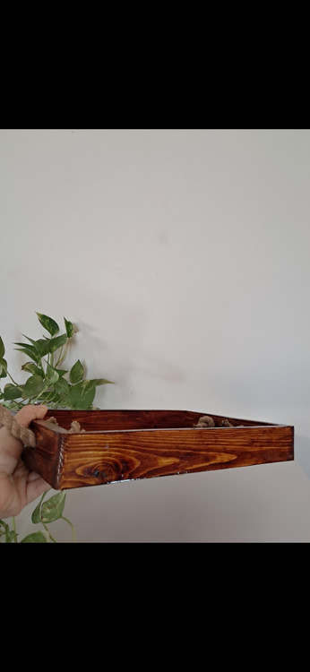 سینی چوبی دسته کنفی